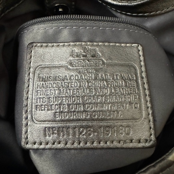 Coach Circle Pattern Shoulder Bag - Black, Blue, Cream - Picture 11 of 12